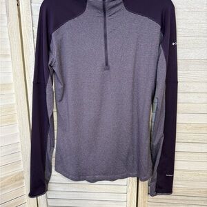 Columbia Purple and Gray Striped Pullover
